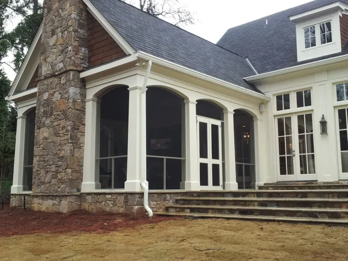 Rescreened porch panels on a North Georgia home, by Screen America