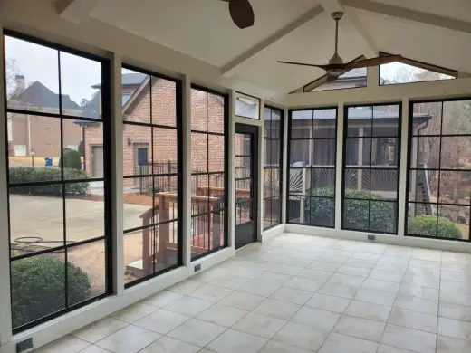 Patio enclosure with extruded aluminum framing — built by Screen America in North Georgia
