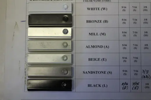 Frame colors — screen door, mesh and frame options from Screen America